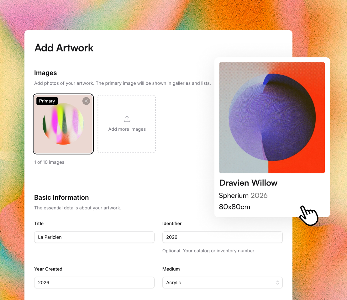 Studio Archive - Art Catalog & Provenance Tracking for Artists