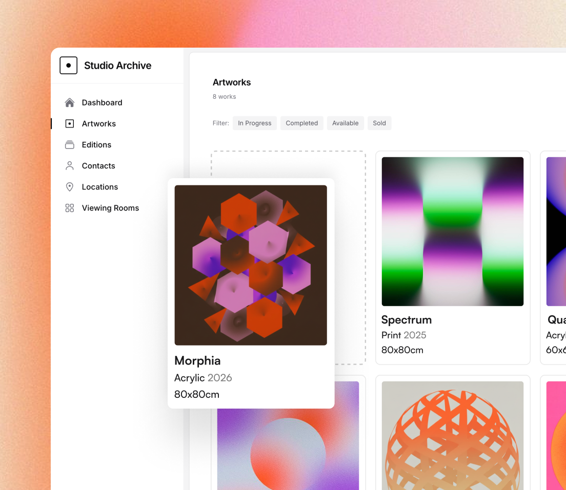 Studio Archive - Art Catalog & Provenance Tracking for Artists
